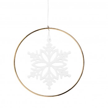 Schneekristall Ornament Gold 12cm von Räder Design