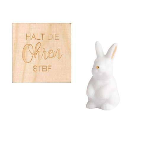 Glückskästchen Hase 4,5x4,5x3cm Herzstücke Räder Design