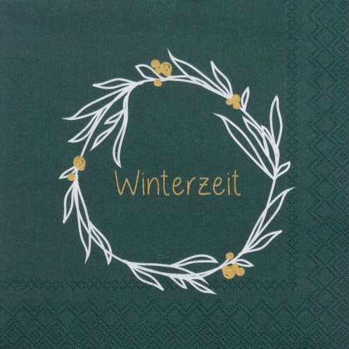 Winterzeit Cocktail Serviette 25x25cm Räder Design