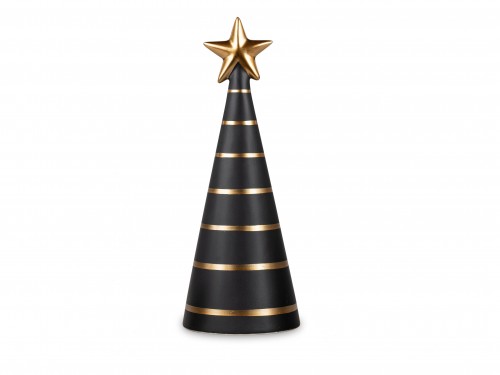 Weihnachtsbaum klein schwarz/gold Steingut 19cm von Formano