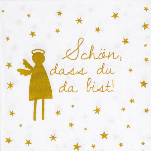 Schön dass du da bist Lunch Serviette 33x33cm Räder Design