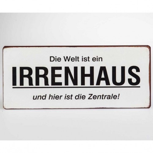 Wandbild Irrenhaus metall 30x13cm