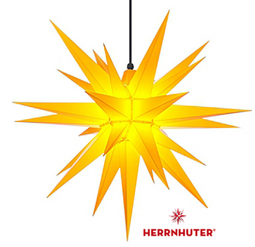 Herrnhutter Weihnachtsstern gelb 68cm im Set mit Kabel, Stecker Abdeckung und Leuchtmittel